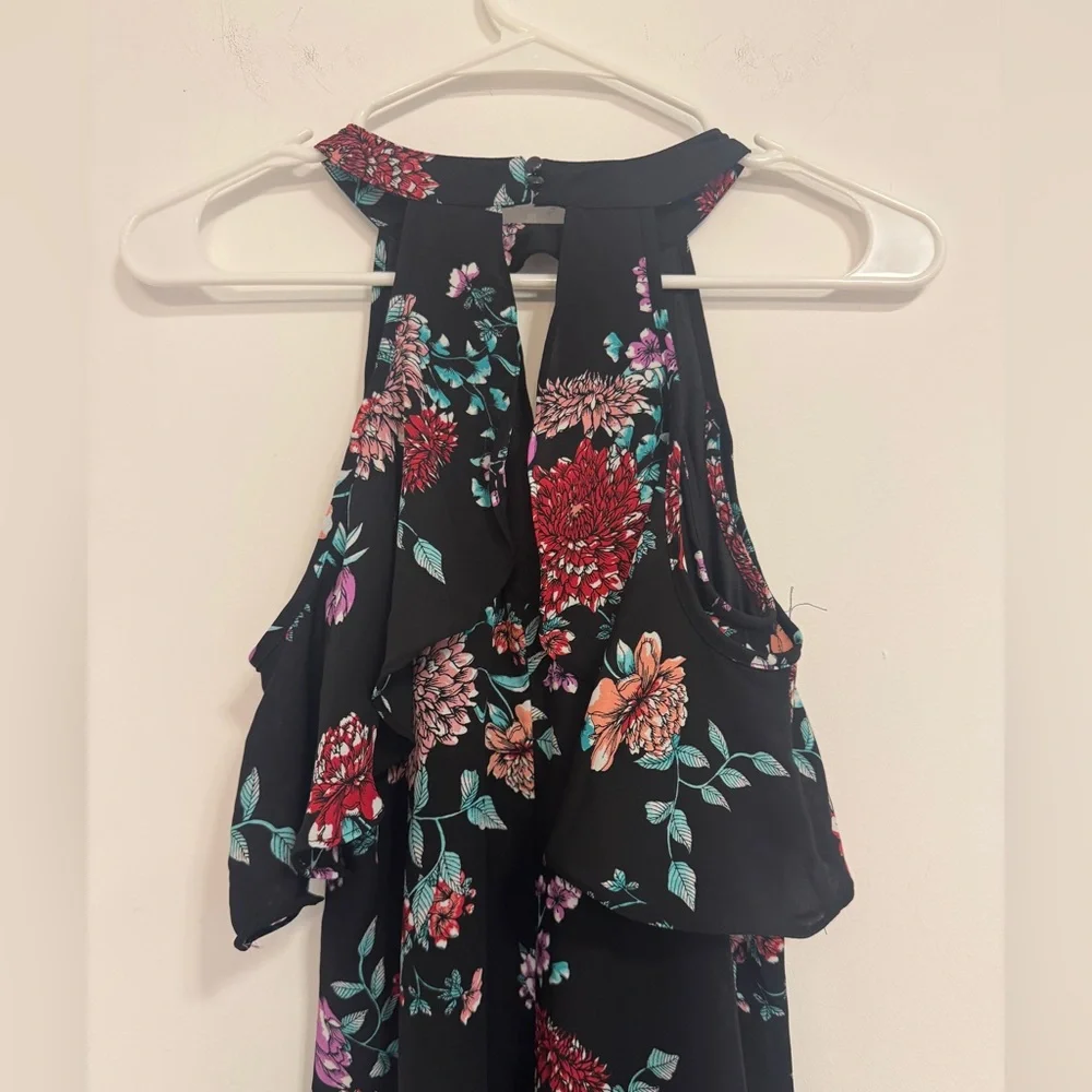 Candie's Black and Red Floral Halter Dress - Picture 5 of 7